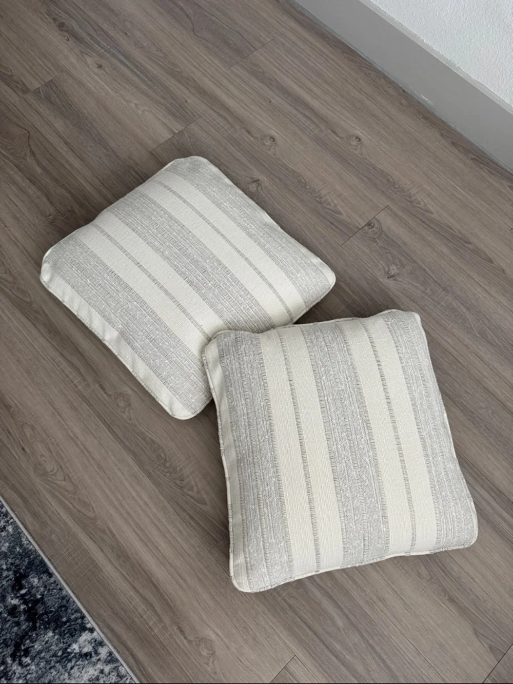 NWOT 2-Neutral Striped Decorative Throw Pillows - Set of 2